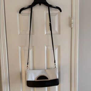 White House Black Market Two-Tone Black and White Crossbody Bag